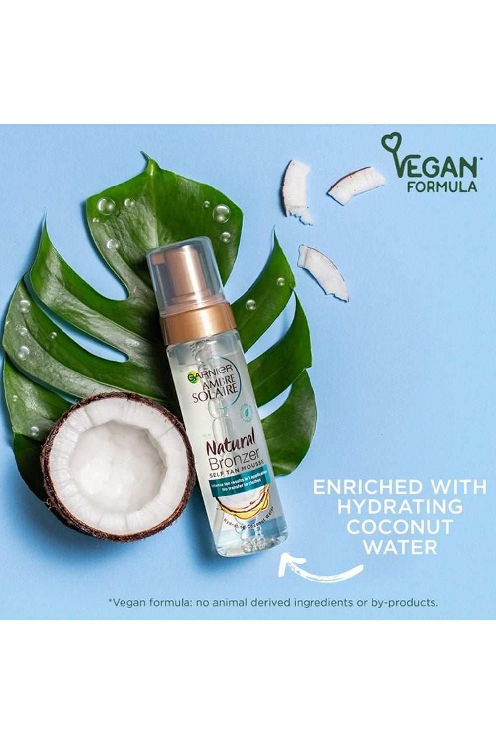 Garnier Ambre Solaire Vegan Natural Bronzer Intense Clear Self Tan Mousse Multi image 2
