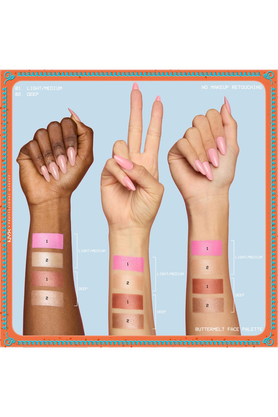 NYX Professional Makeup Buttermelt Face Palette, Blush & Highlighter Duo - Light/Medium Multi image 5