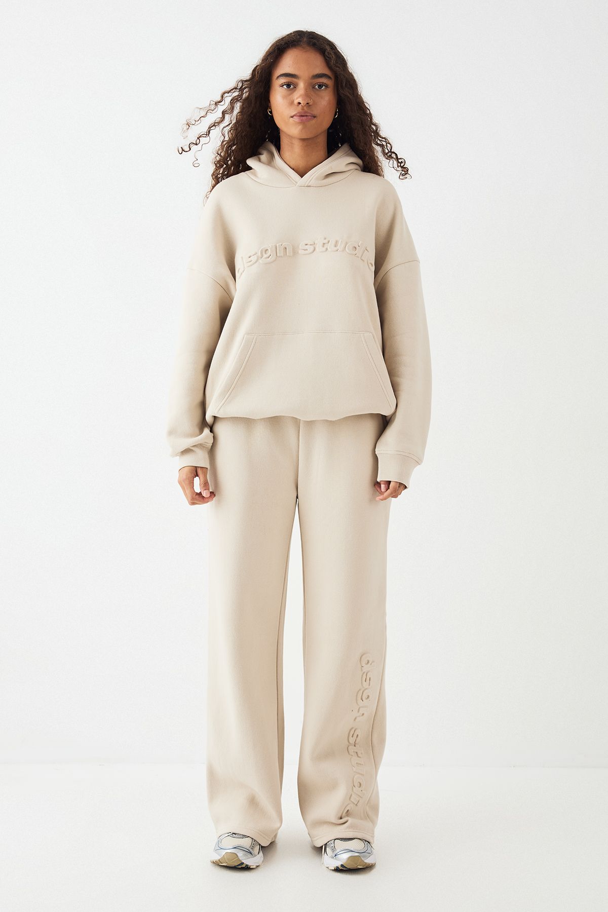 DSGN Studio DSGN Studio Embossed Oversized Hoodie Stone image 5