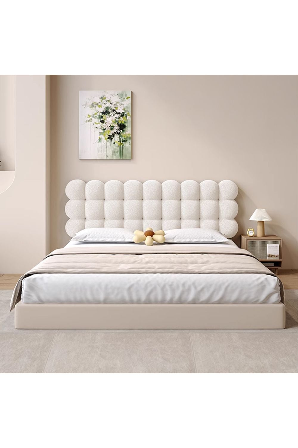 Living and Home Textured Bubble Design Plush Headboard Bolster Pillow image 5