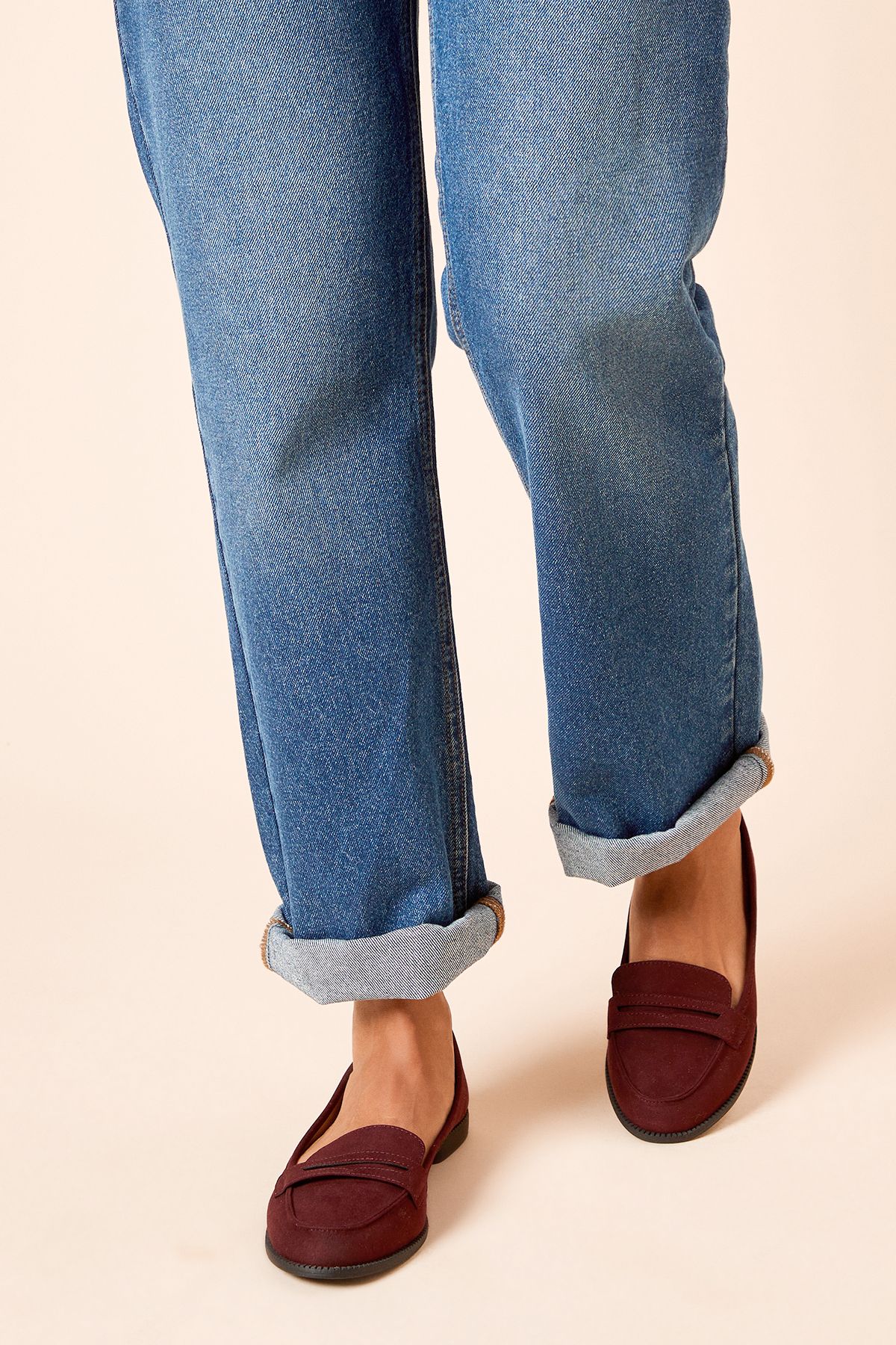 Dorothy Perkins Wide Fit Lara Penny Loafers Oxblood image 2