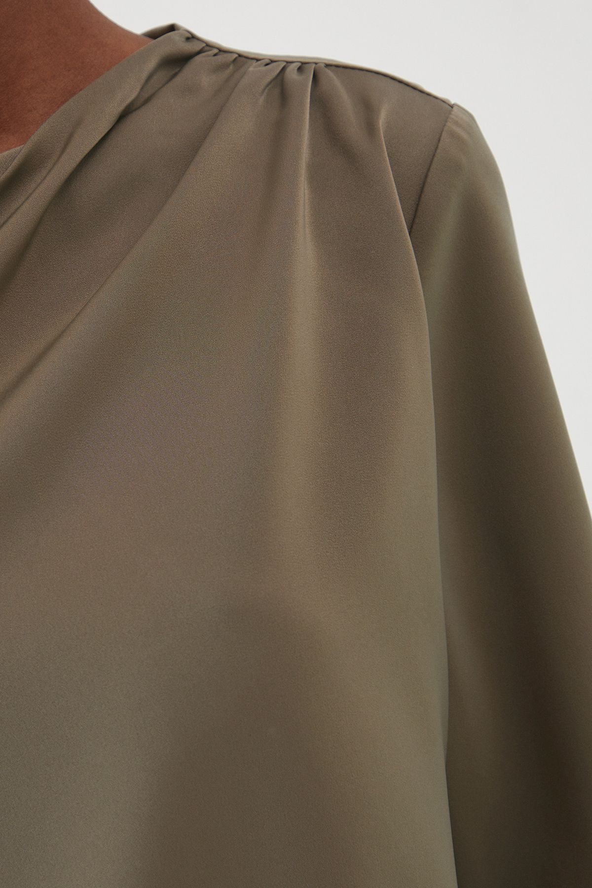 MissPap One Shoulder Satin Mini Dress Khaki image 5