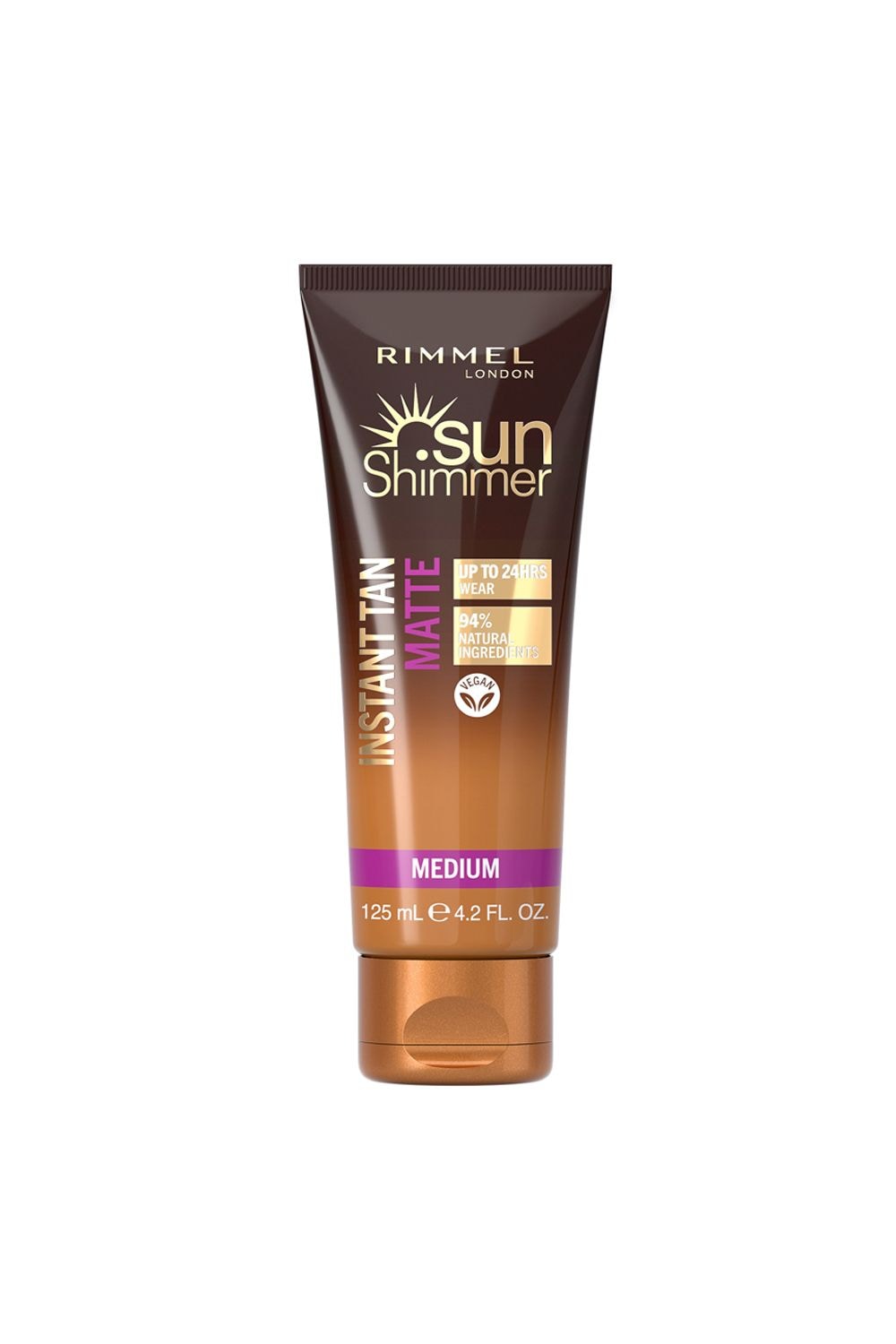Rimmel London Sunshimmer Instant Tan Matte Finish 125ml Medium Matte image 1
