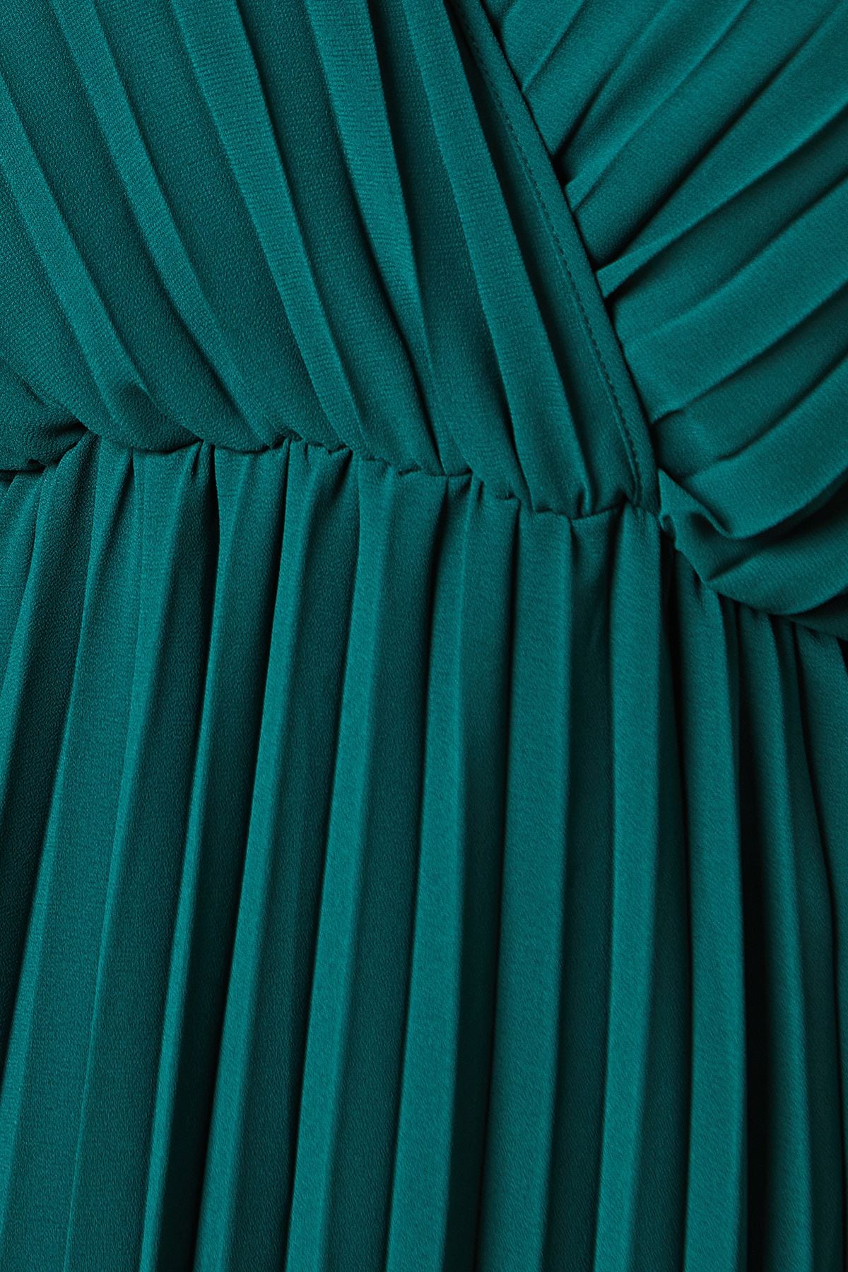 Oasis Pleated Lace Trim Insert Wrap Midi Dress Green image 5