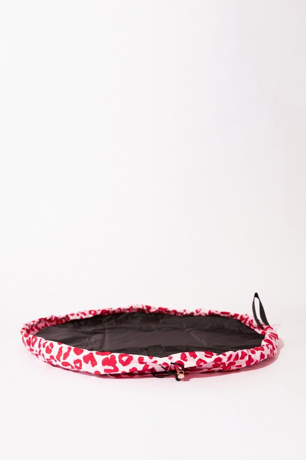 The Flat Lay Co Pink Leopard Open Flat Makeup Bag Multi image 5