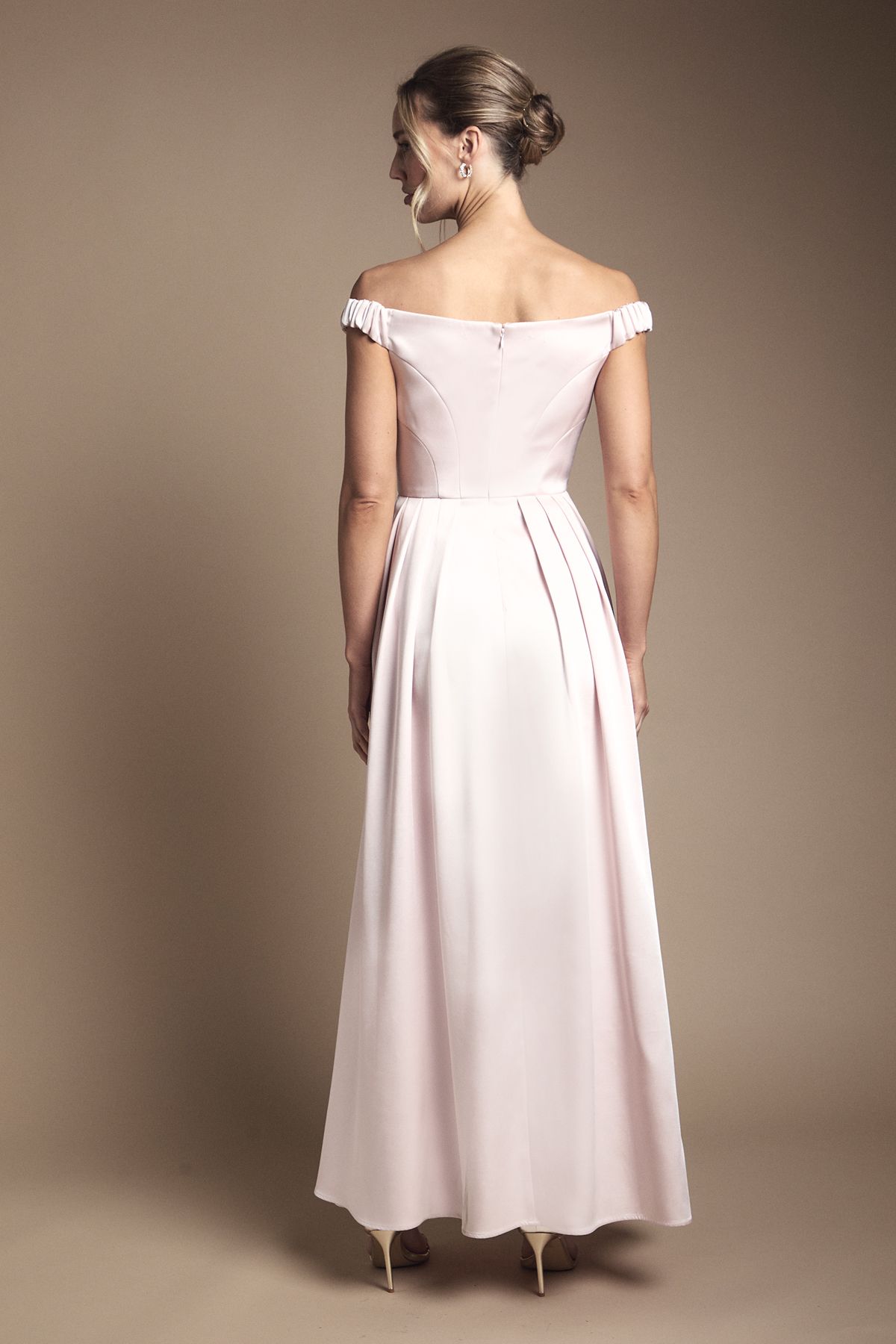 Coast Bandeau Double Layer Skirt Maxi Bridesmaid Dress Blush image 3