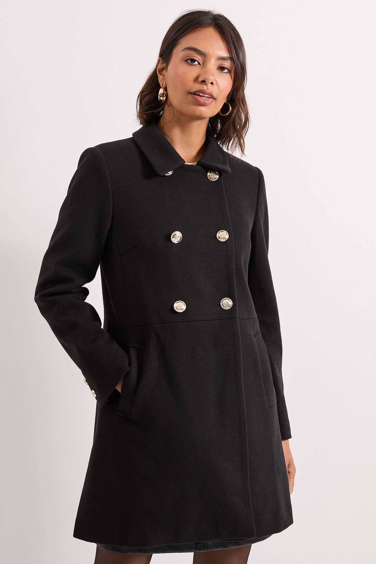 Dorothy Perkins Dolly Coat Black image 1