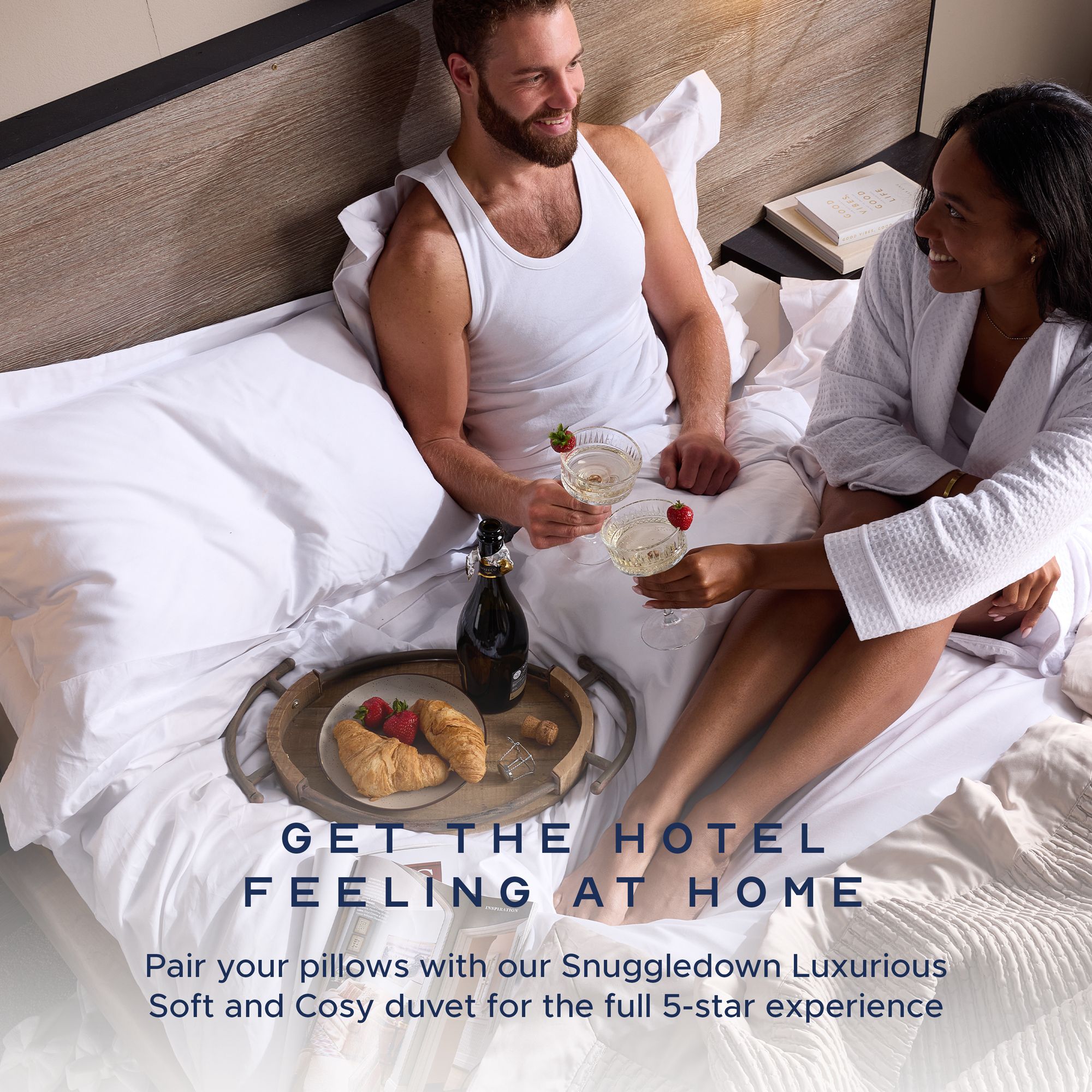 Snuggledown 4 Pack Hotel Medium Support Back Sleeper Pillow image 8