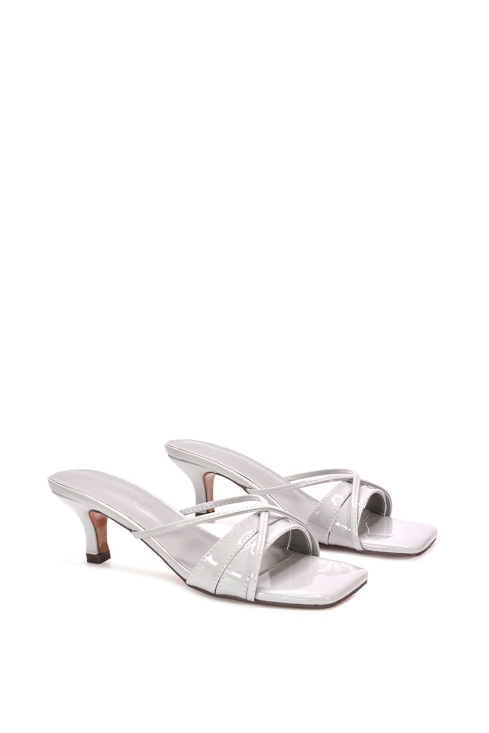XY London 'Claudia' Mid Heeled Sandal Slip On Mules With Square Toe image 4
