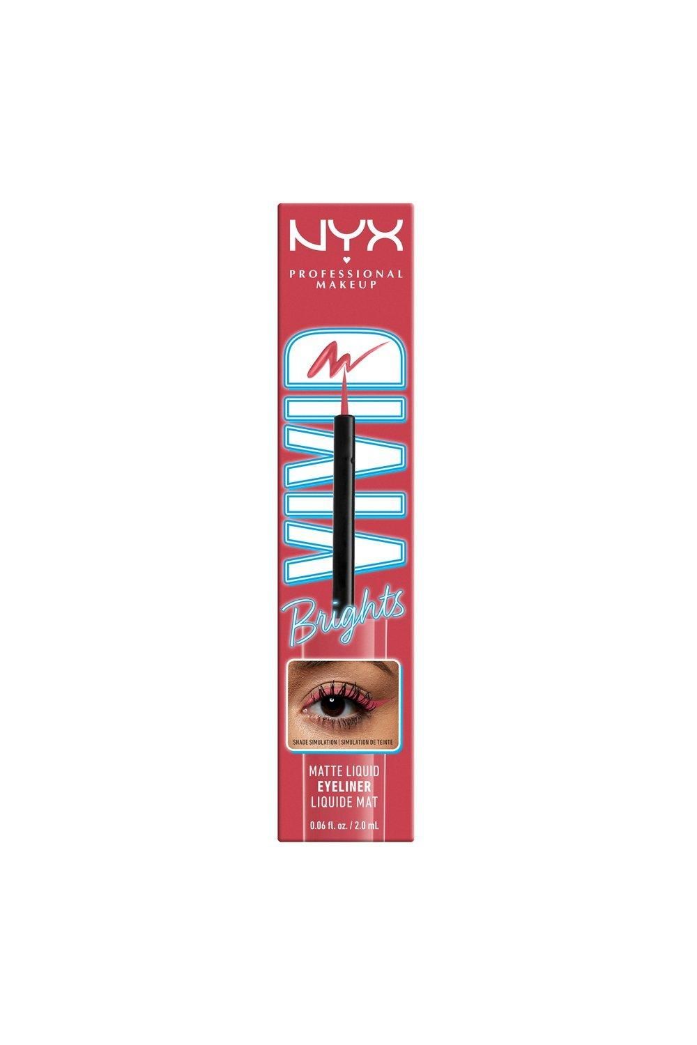 NYX Professional Makeup Vivid Brights Liquid Eyeliner On Red image 4