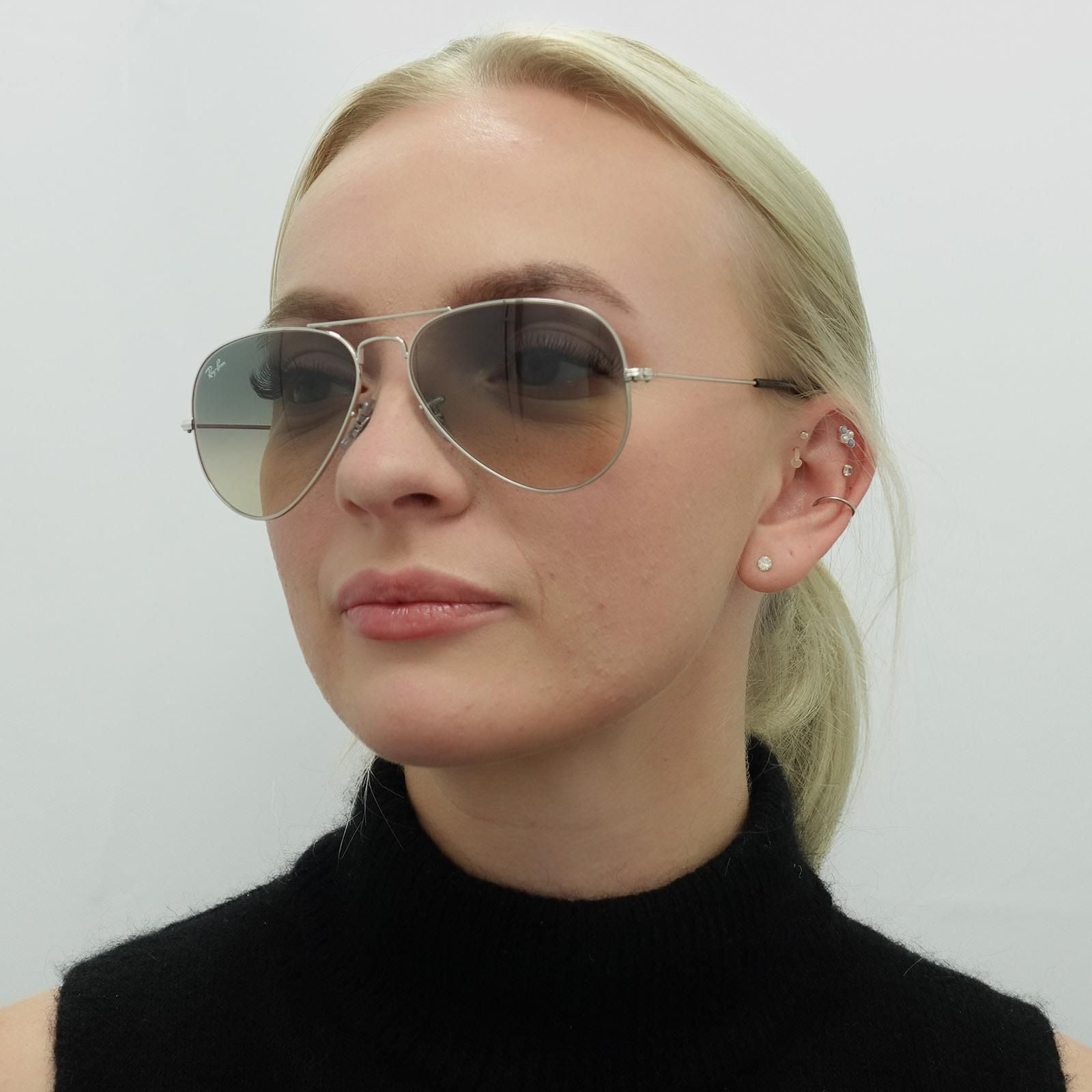 Ray-Ban Aviator Silver Grey Gradient Aviator 3025 Sunglasses image 4