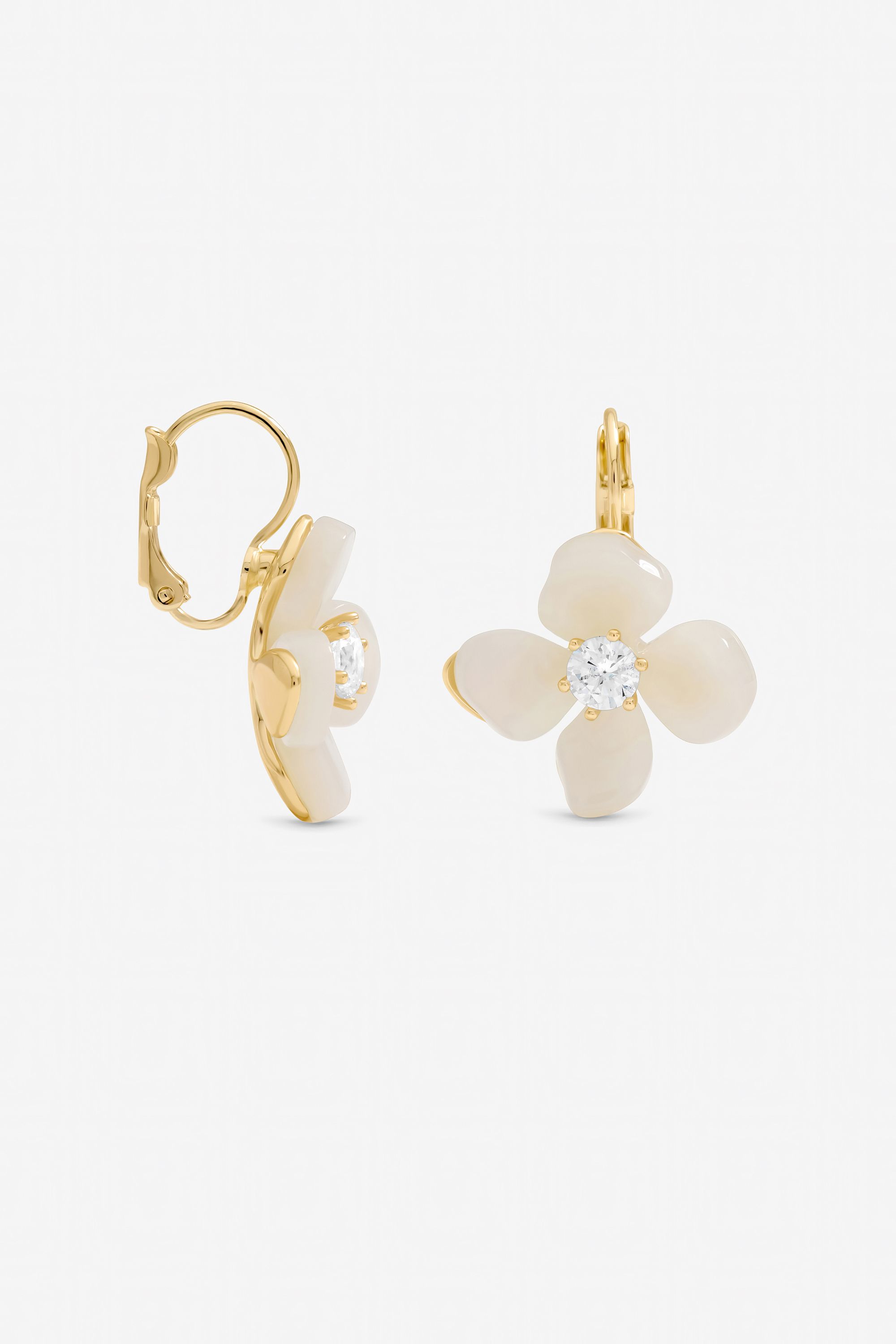 Jon Richard Gold Plated Resin Flower Drop Earrings