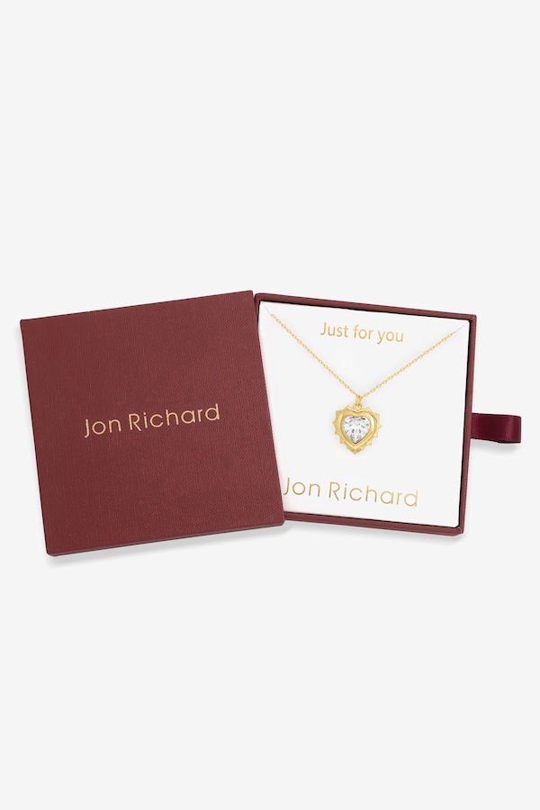 Jon Richard 14Ct Gold Plated Heart Birthstone Pendant - April