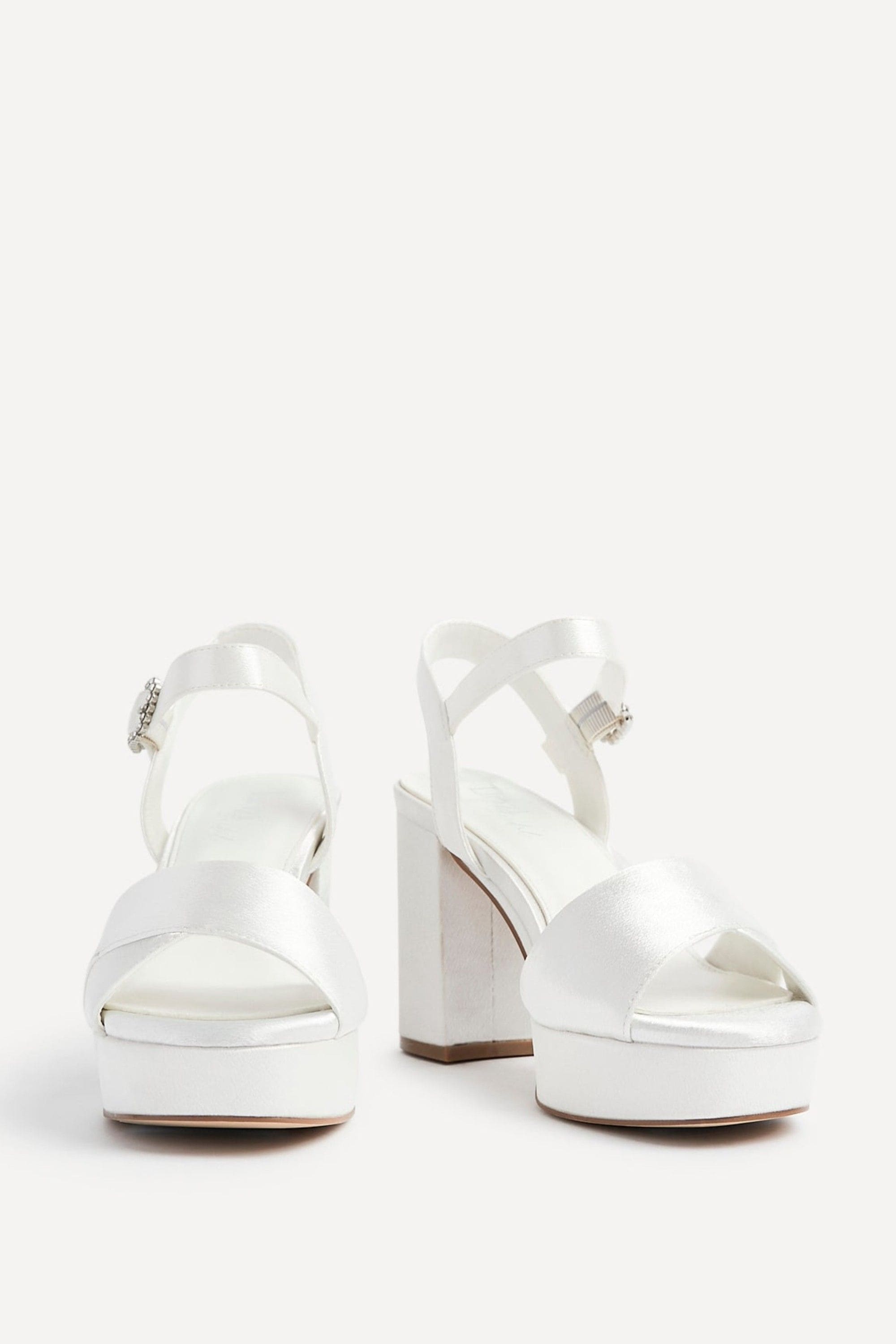 Linzi Perola Ivory Satin Platform Heels image 3