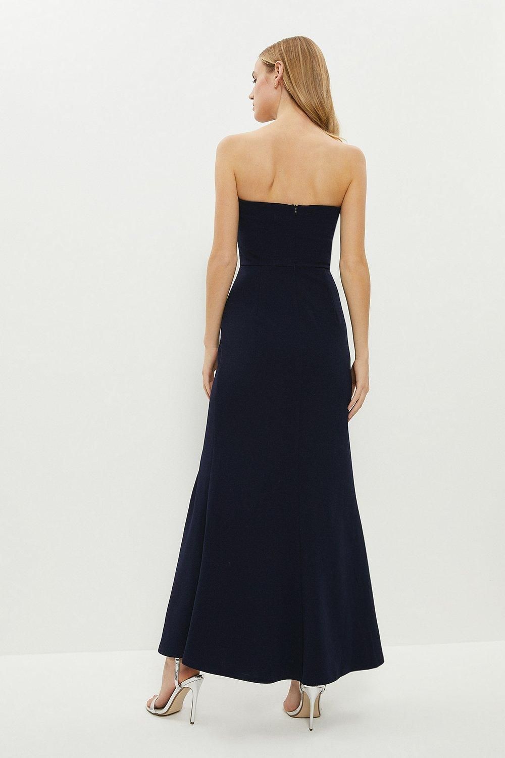 Coast Bandeau Fishtail Maxi Dress Navy image 3