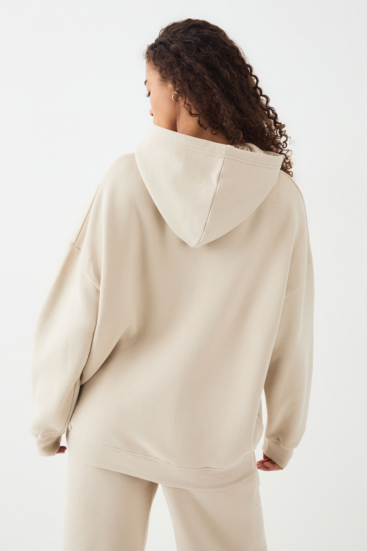 DSGN Studio DSGN Studio Embossed Oversized Hoodie Stone image 2