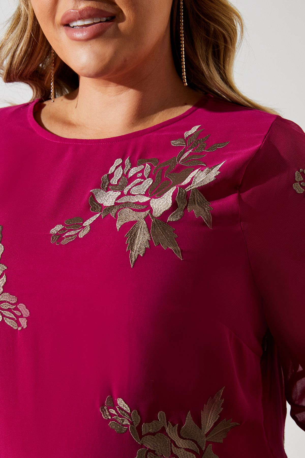 Coast Plus Fringe Hem Embellished Shift Dress Berry image 5