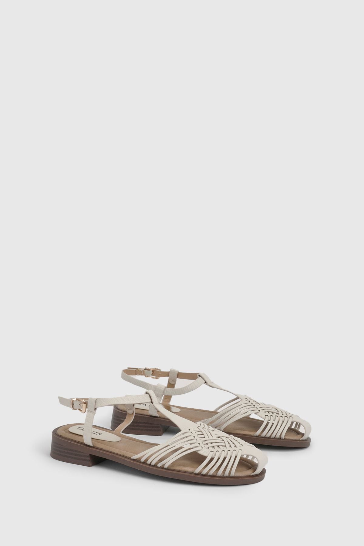 Oasis Kathrina T-Bar Low Heel Sandals Off White