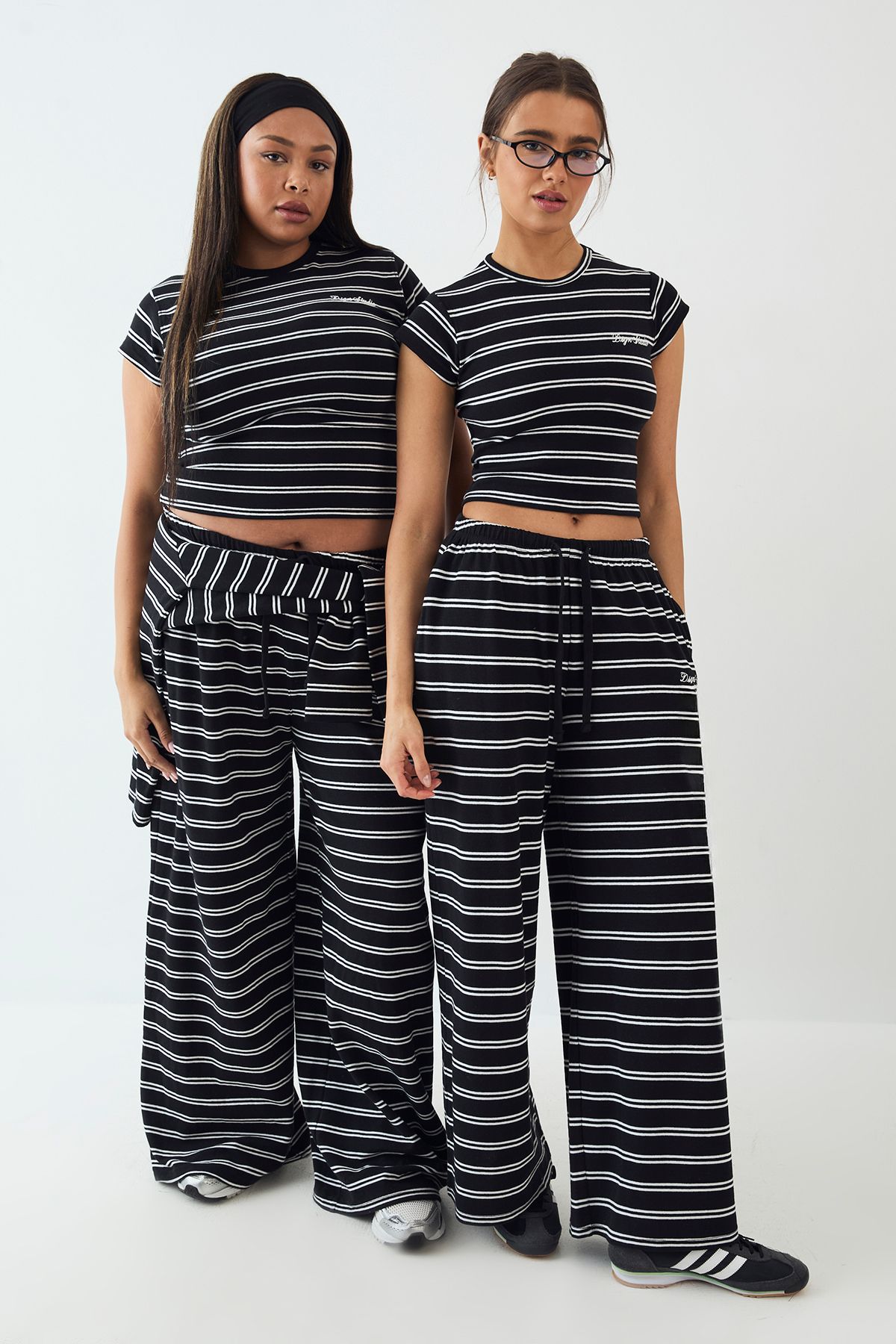 DSGN Studio DSGN Studio Stripe Wide Leg Trouser Black image 1