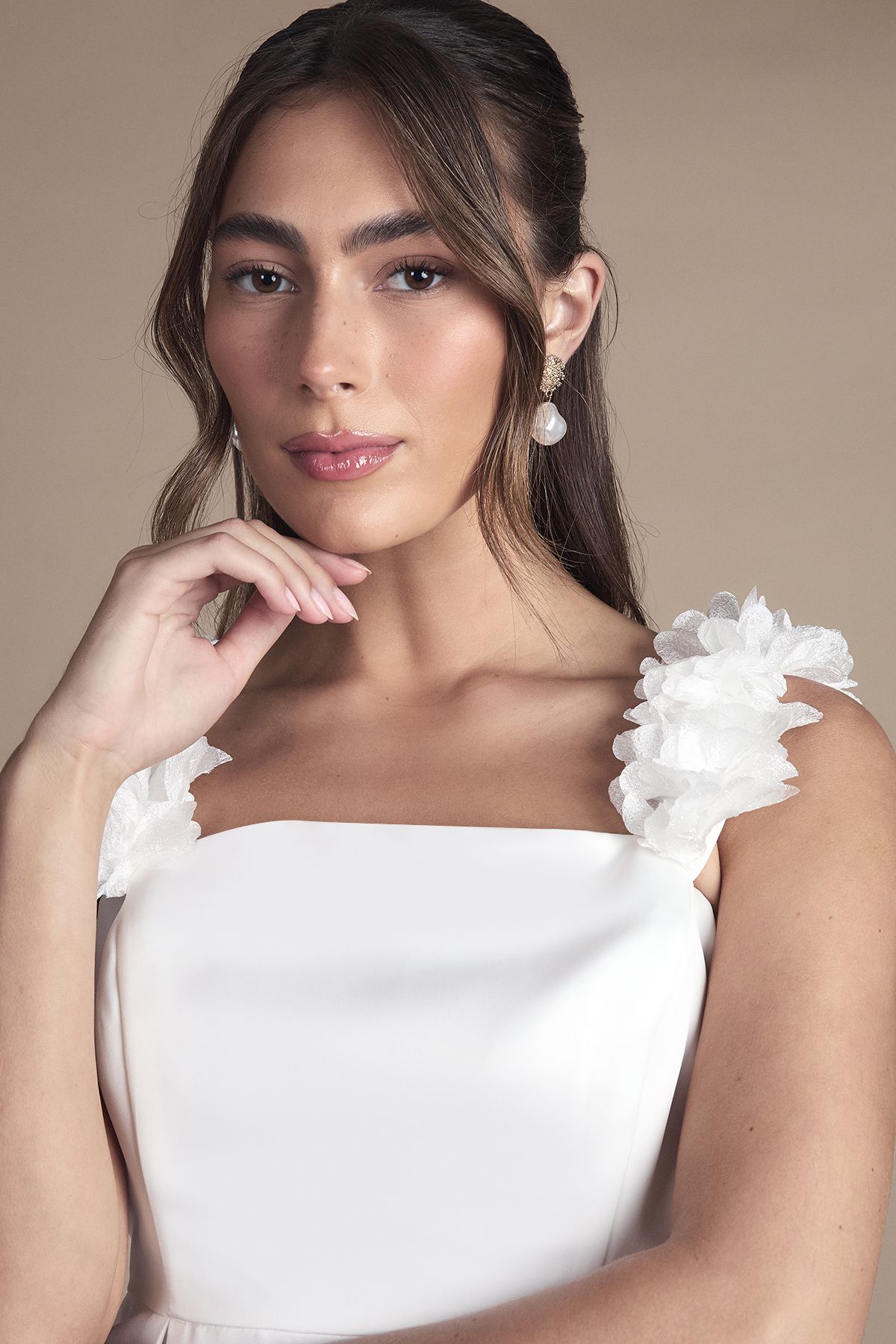 Coast 3d Floral Bardot Bridal Mini Dress Ivory image 4