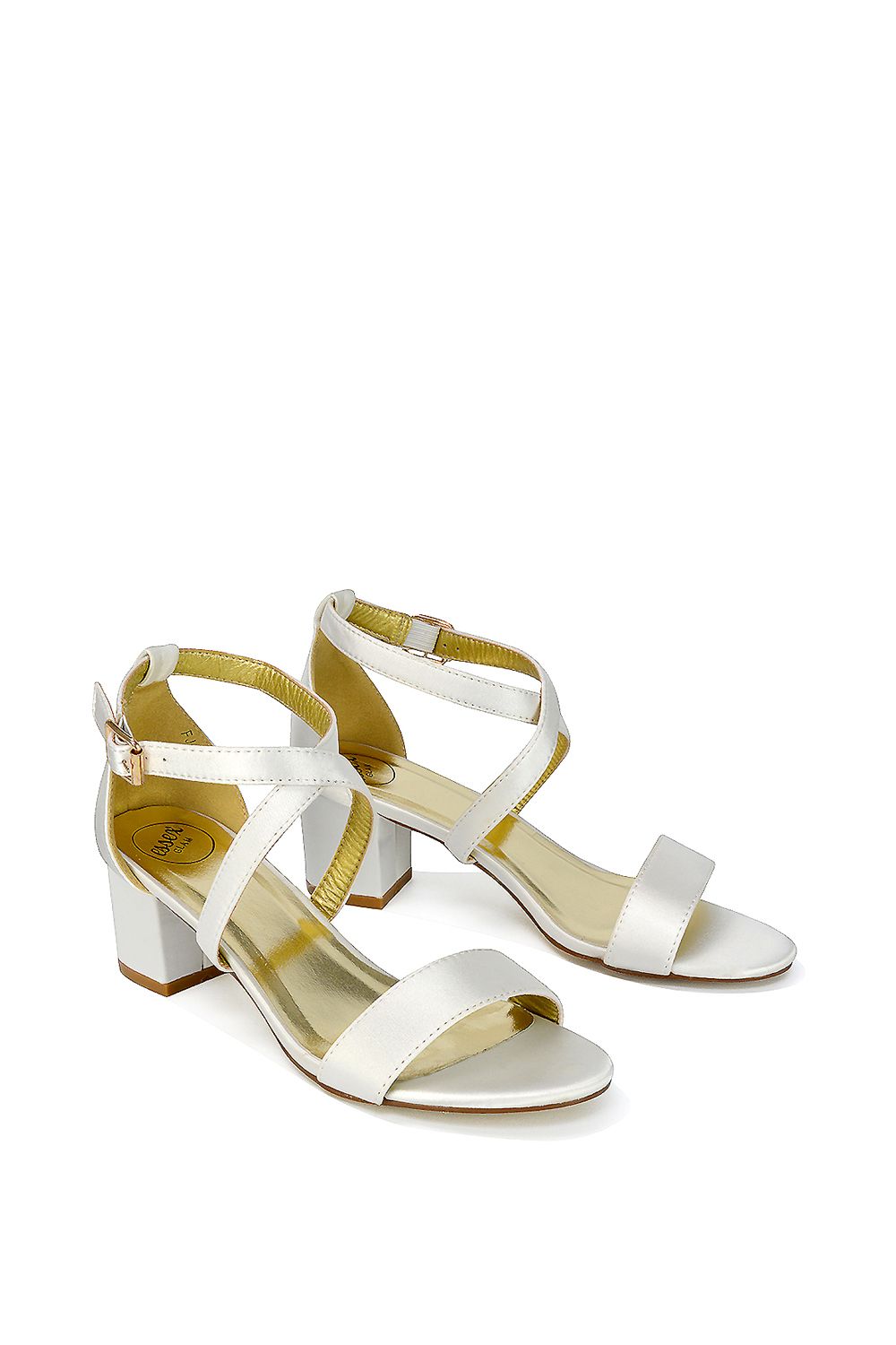 XY London 'Jordyn' Cross Over Buckle Strap Chunky Low Block Heels image 4