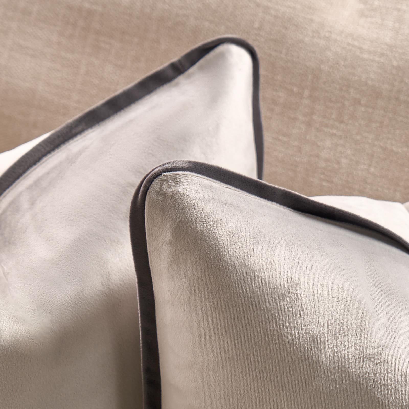 OHS 2 Pack Matte Velvet Piped Filled Cushion Covers Home Decor Set image 3