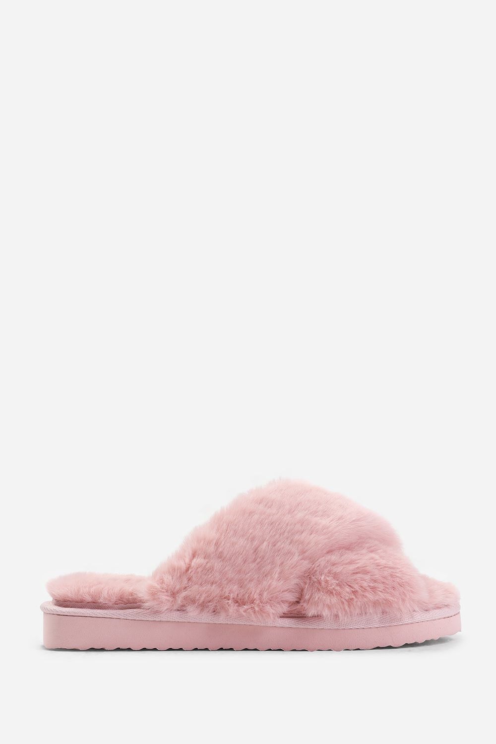 Where's That From 'Denise' Faux Fur Fluffy Crossover Slippers image 2