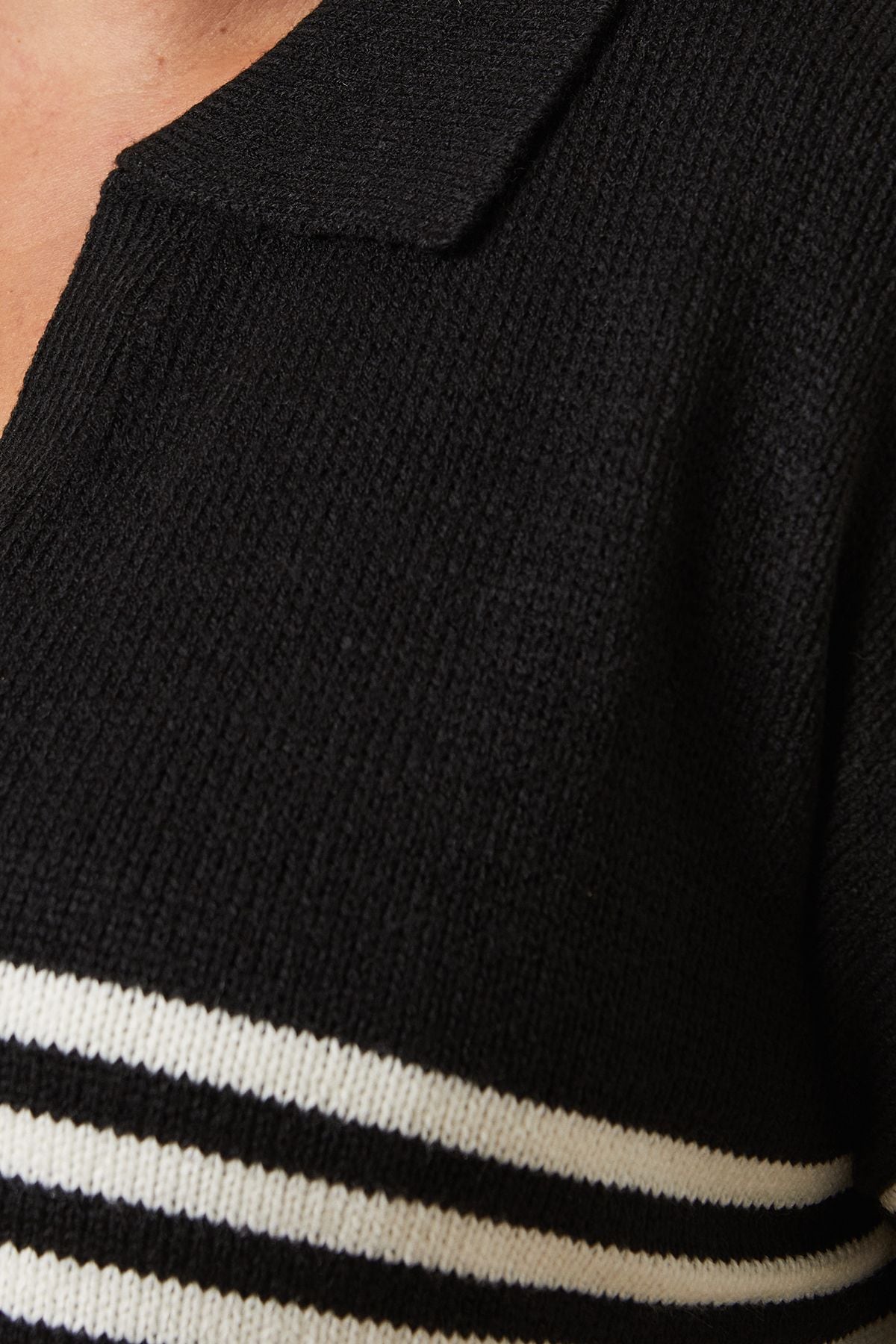 Dorothy Perkins Curve Striped Collared Jumper Black image 5