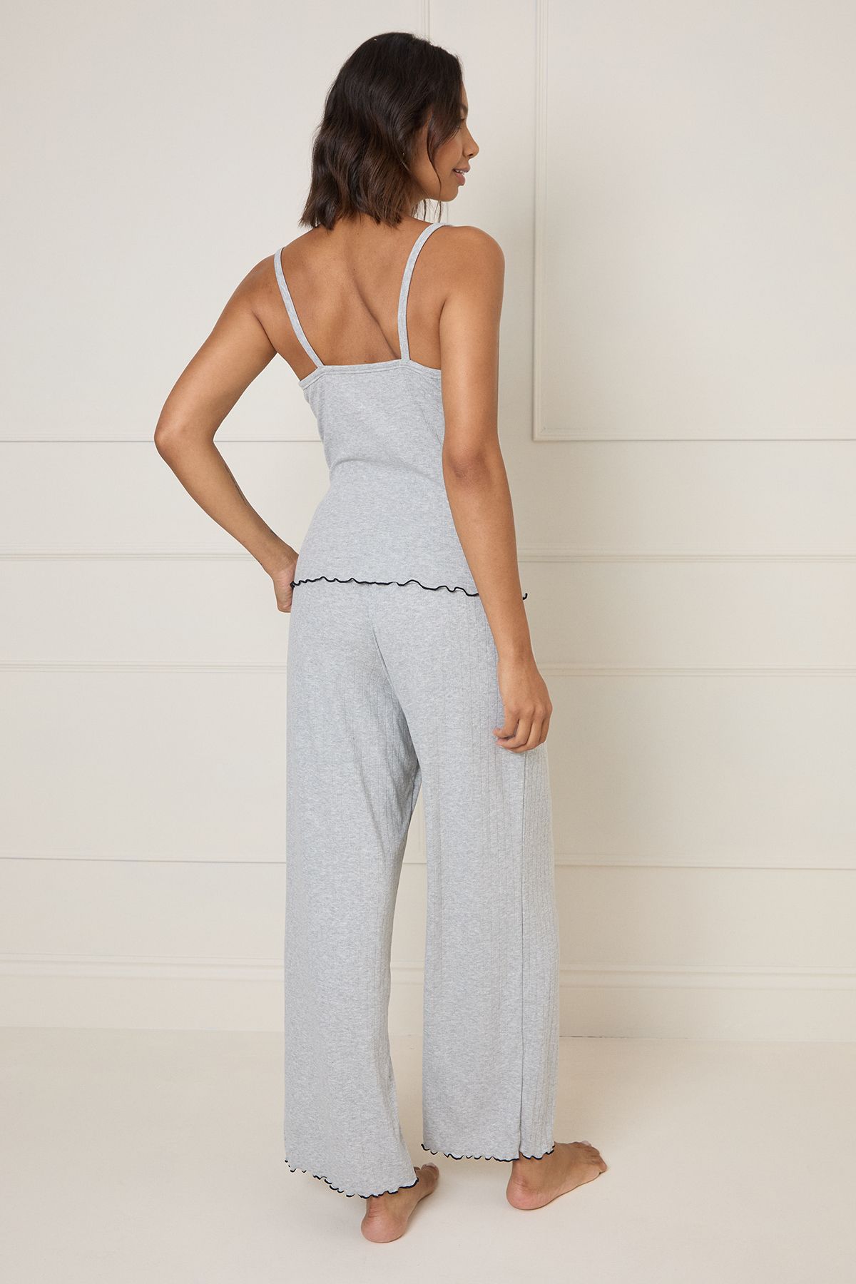 Dorothy Perkins Pointelle Jersey PJ Set Grey image 3