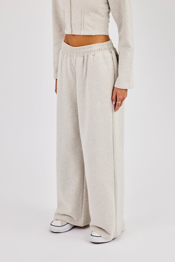 Cernucci Super Baggy Wide Leg Jogger - Grey Marl