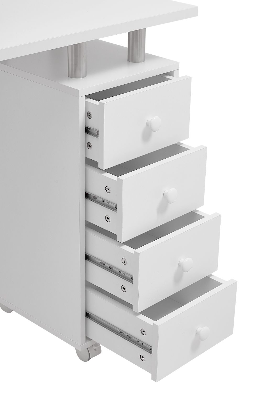 Living and Home Rolling Manicure Station Nail Table with Dust Collector image 3