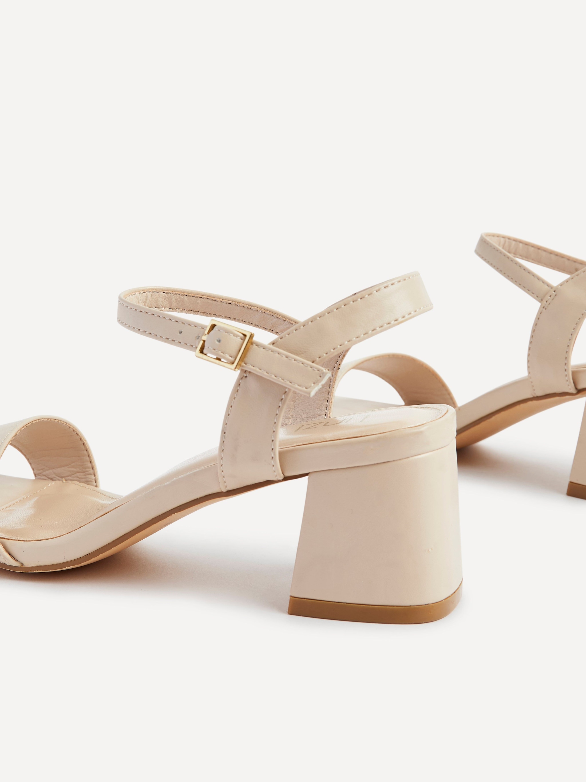 Linzi Darcie Nude Faux Leather Low Chunky Block Heeled Sandal image 4