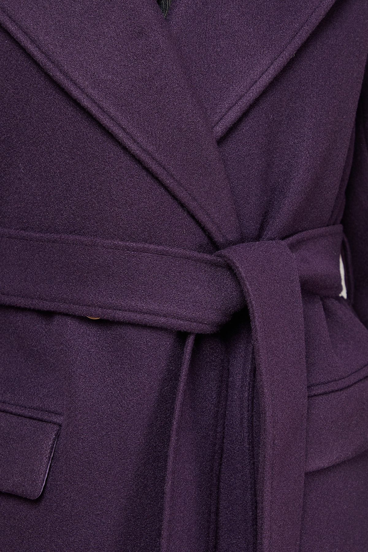 Oasis Tie Belt Detail Midi Coat Berry image 5