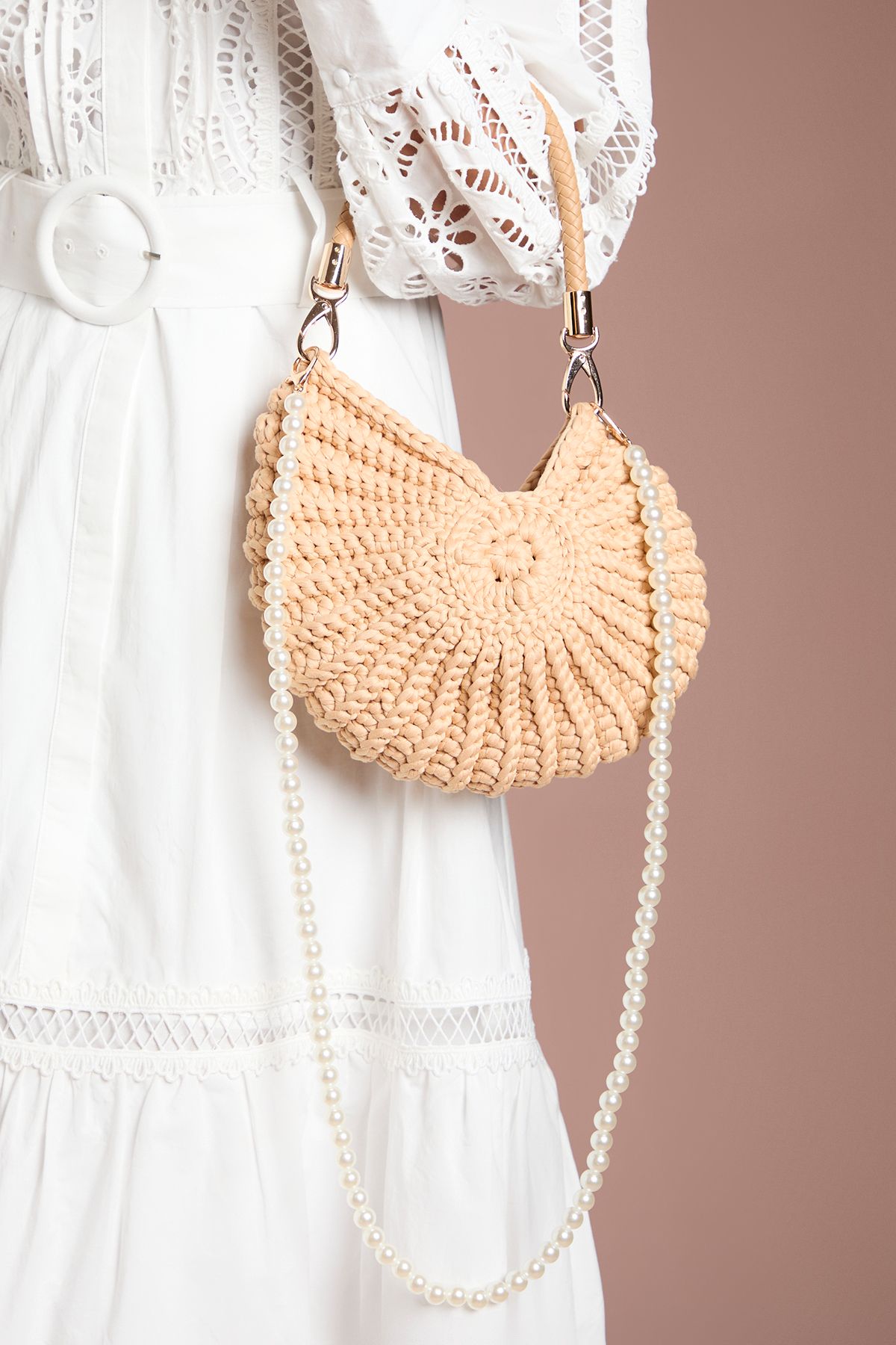 Coast Knitted Shell Grab Bag Neutral image 2