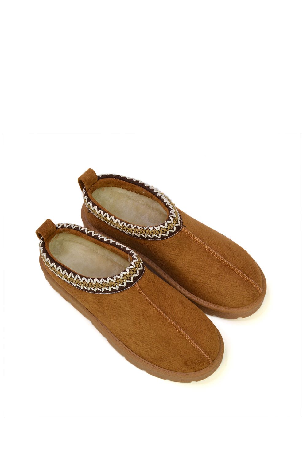 XY London 'Zoe' Aztec Faux Fur Slip On Micro Slippers image 5