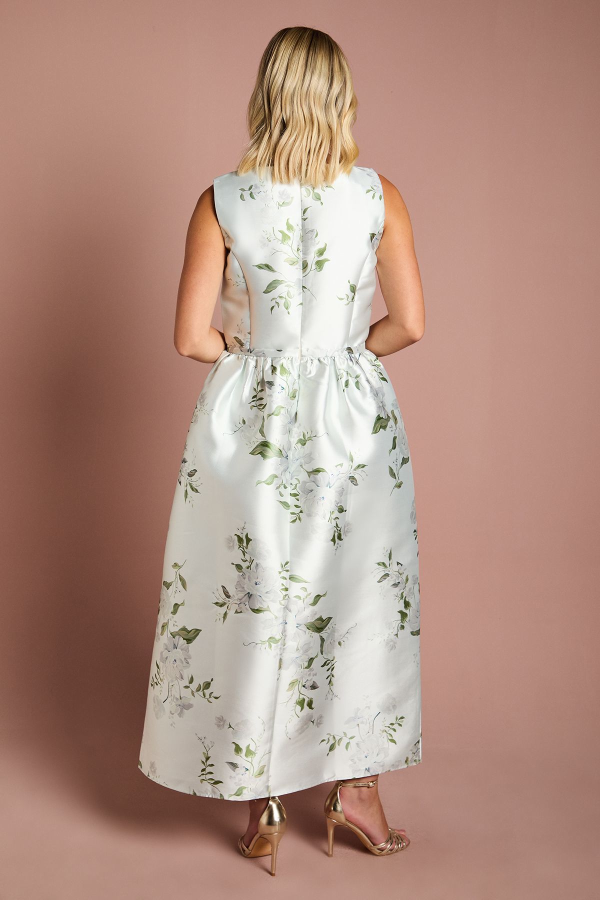 Coast Teen Coast Twill Bow Floral Maxi Bridesmaid Dress Sage image 3