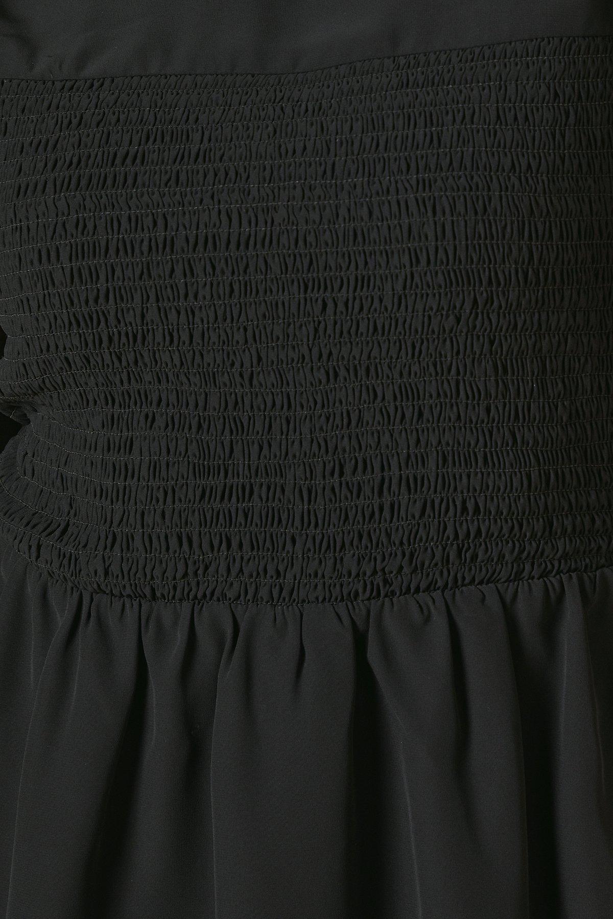 Dorothy Perkins Shirred Front And Back Long Sleeve Blouse Black image 5