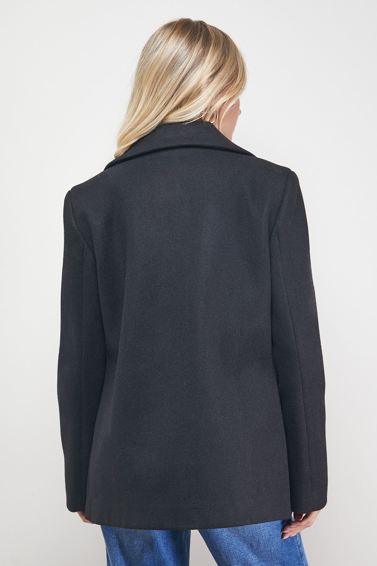 Oasis Double Breasted Blazer Coat Black image 4