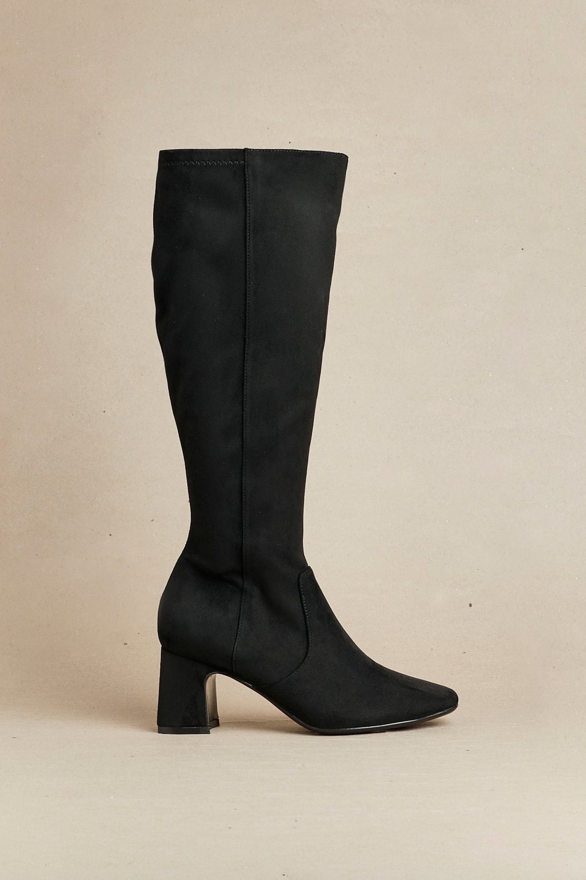 Linzi Slate Black Faux Suede Knee High Boot image 7