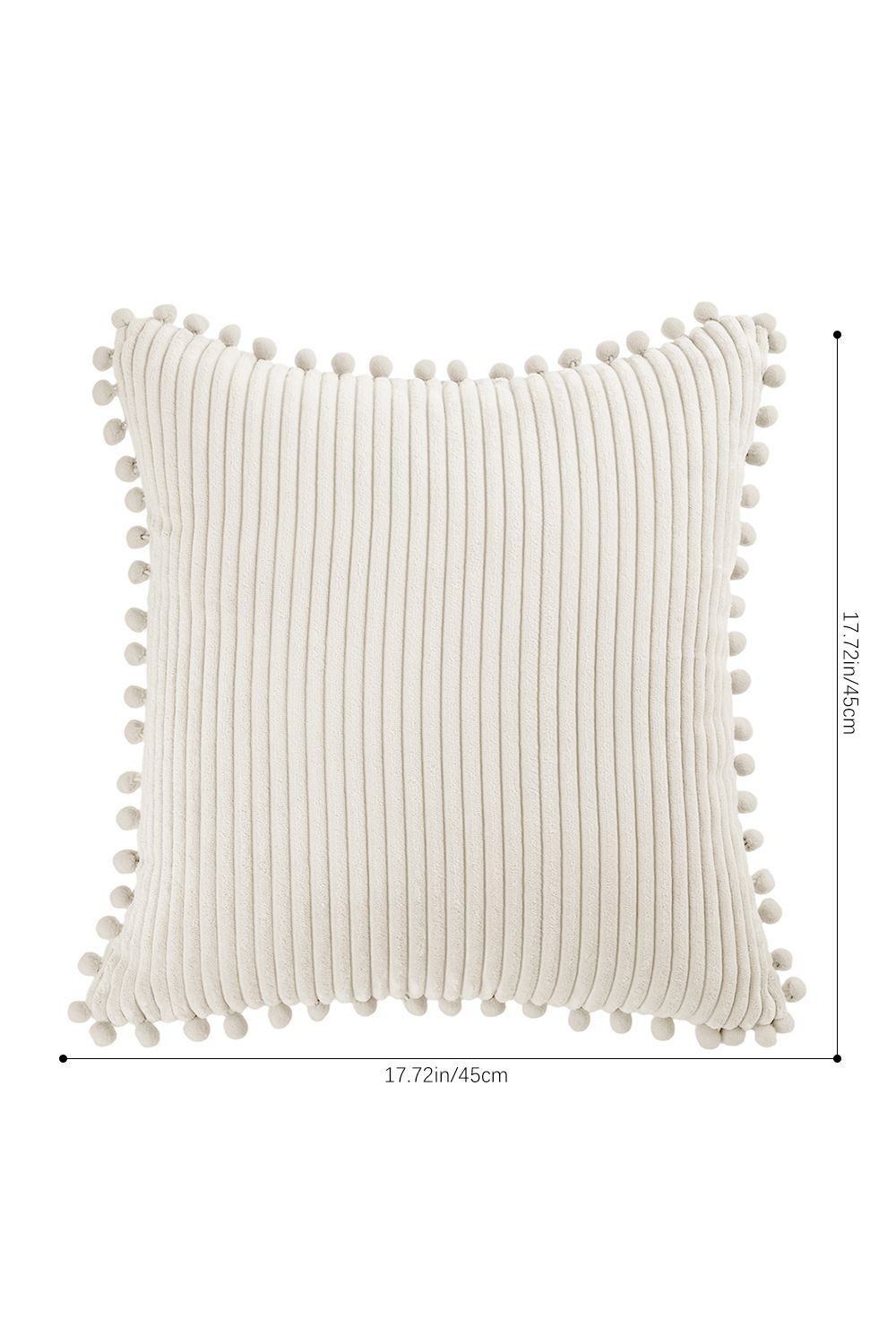 Living and Home Polyester Cushion Cover with Pom-Pom Trim image 11