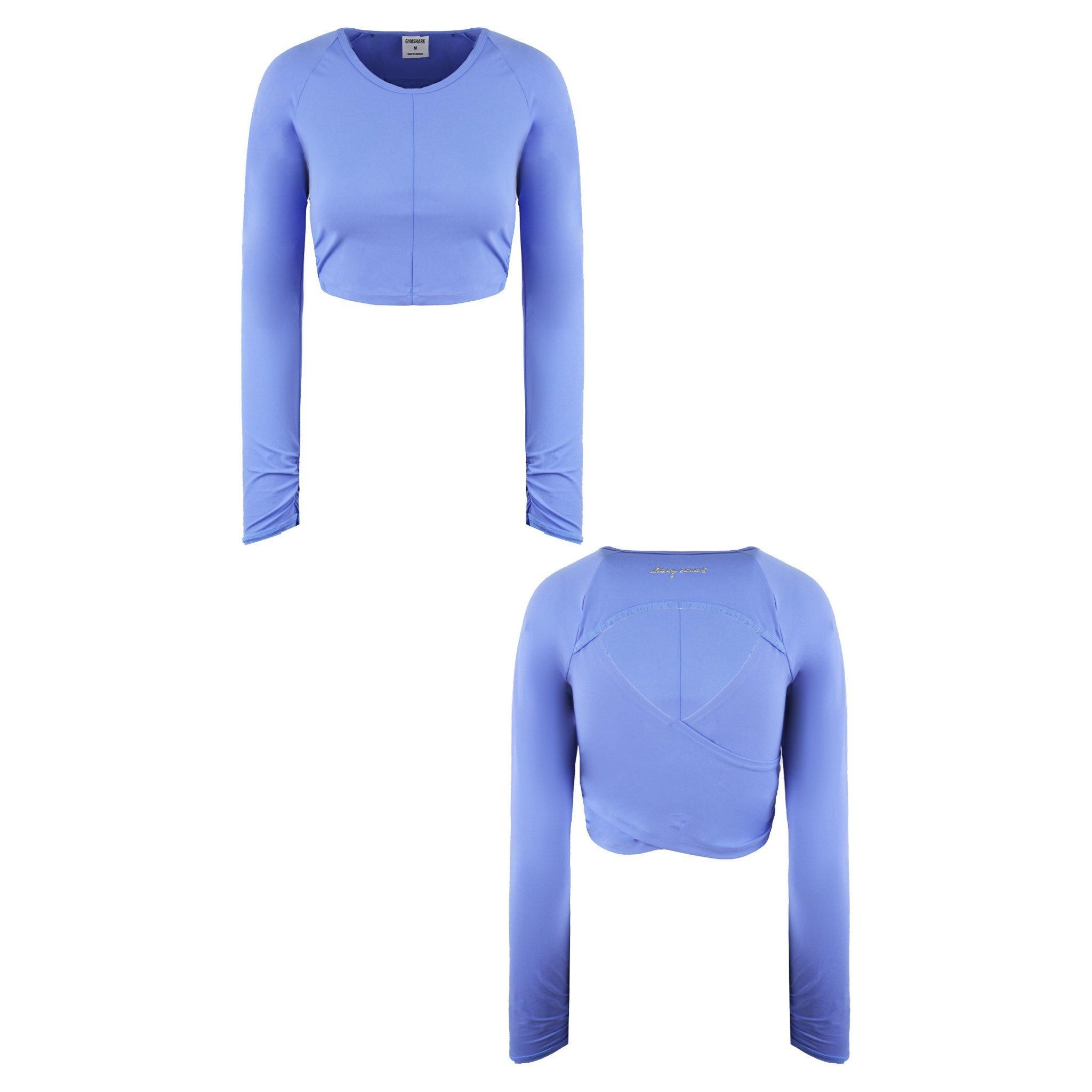 Gymshark Long Sleeve Blue Crop Top image 3