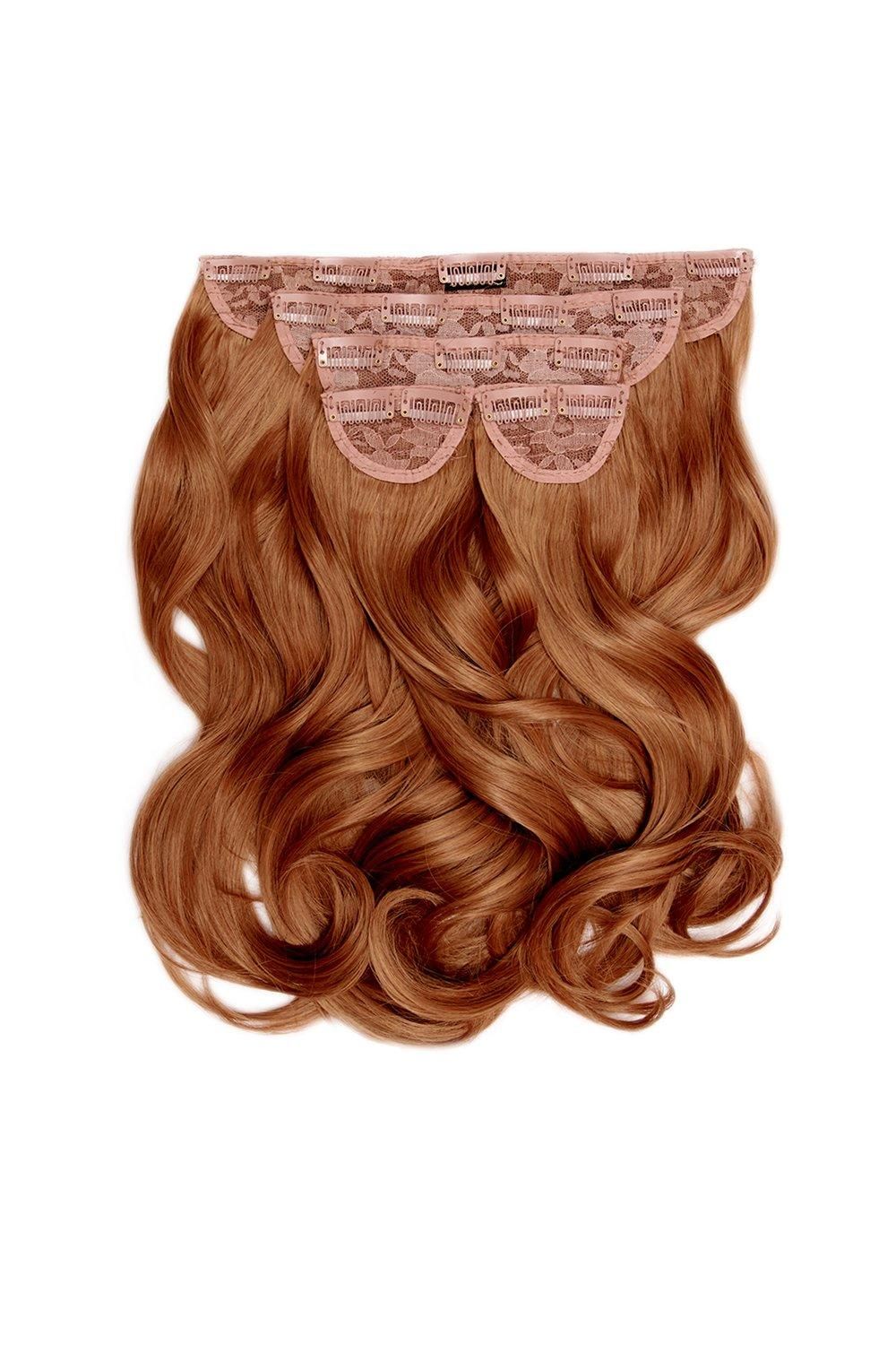Lullabellz Super Thick 16" 5 Piece Blow Dry Wavy Clip In Extensions Mixed Auburn image 1