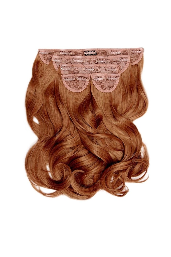 Lullabellz Super Thick 16" 5 Piece Blow Dry Wavy Clip In Extensions Mixed Auburn