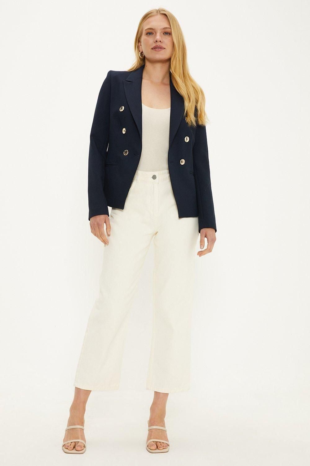 Oasis Premium Double Breasted Blazer Navy image 1