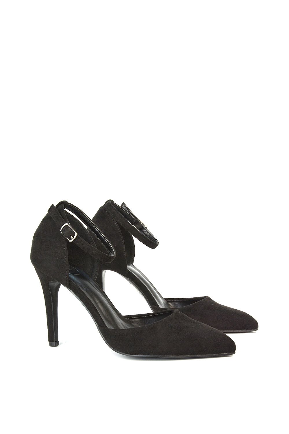 XY London 'Claire' D'Orsay Point Toe Ankle Strap Stiletto Heel Court Shoes image 3