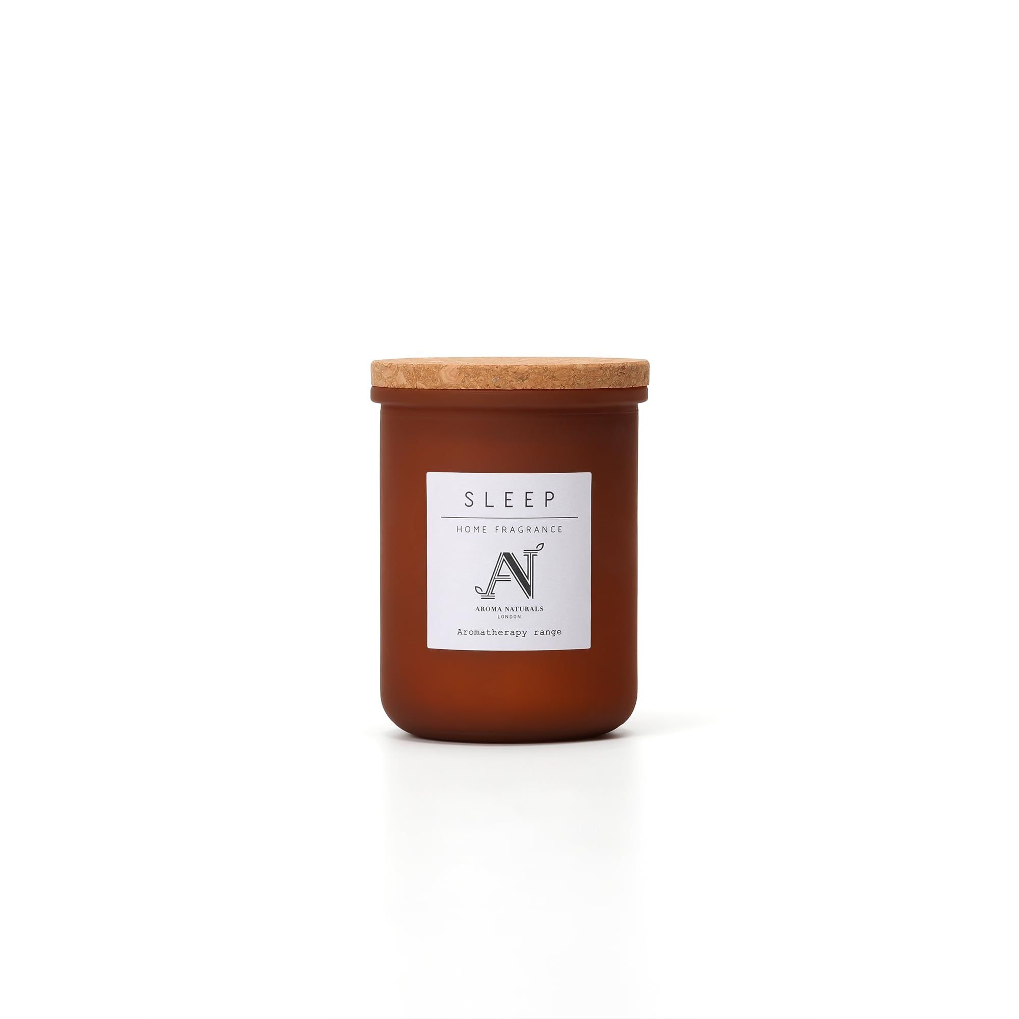 Aroma Naturals Sleep Scented Candle – Amber Glass with Cork Lid image 1