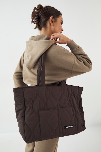 DSGN Studio DSGN Studio Quilted Large Tote Bag Dark Chocolate