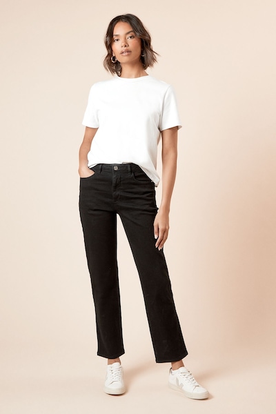 Dorothy Perkins High Rise Straight Leg Jean Black