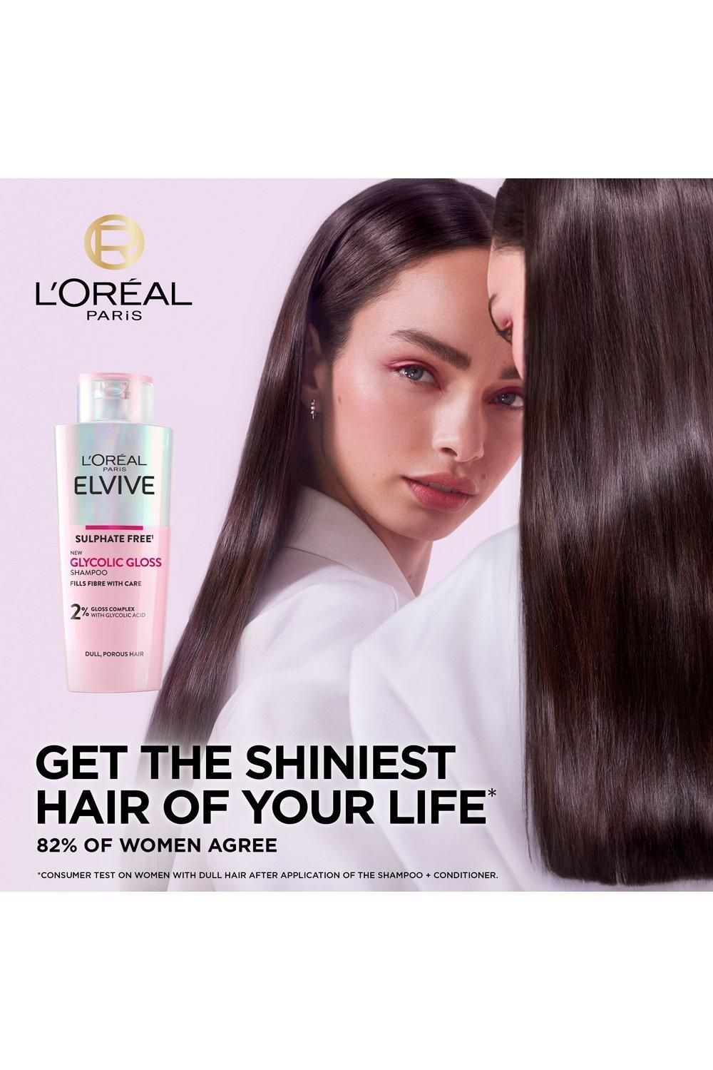 L'Oréal Paris Elvive Glycolic Gloss Sulphate Free Shampoo for Dull Porous Hair Multi image 2
