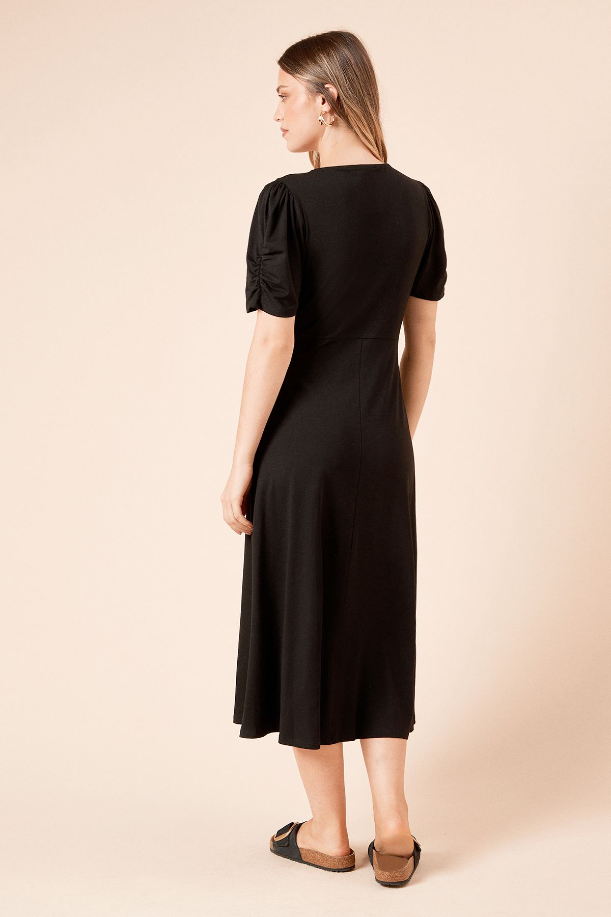 Dorothy Perkins Wrap Front Midi Dress Black image 5